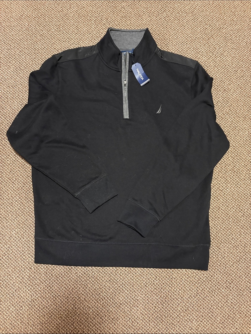 Nautica Men's Black Quarter-Zip Pullover